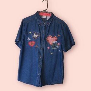 Ladies Bobbie brooks casual short sleeve button down